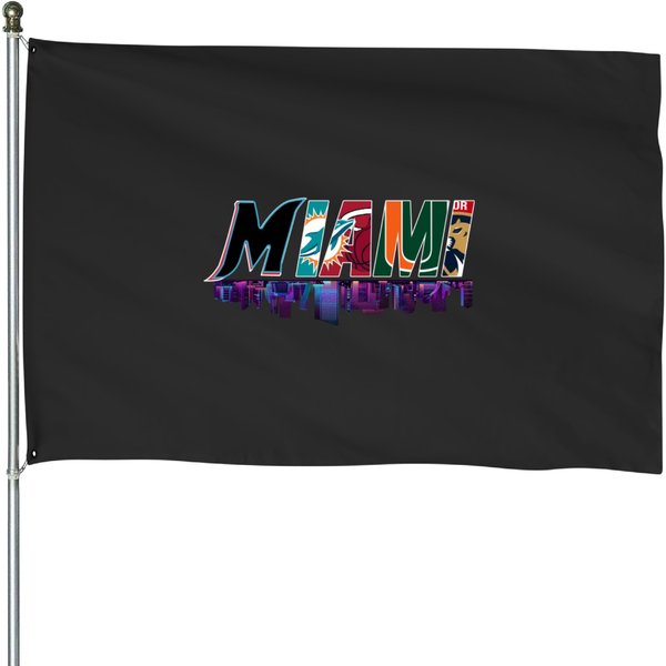 Miami Sports Team House Flags-image