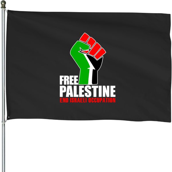 Free Palestine End Israeli Occupation House Flags-image