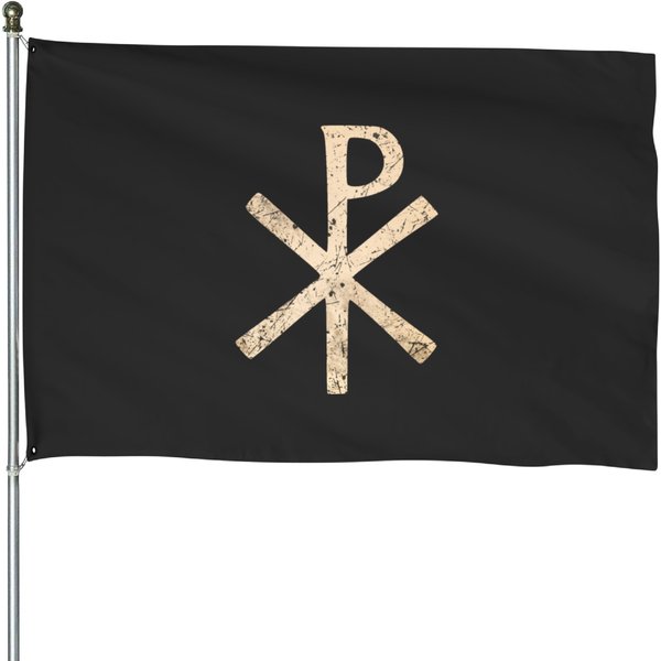 Chi Rho Christian Orthodox Christogram Symbol House Flags-image