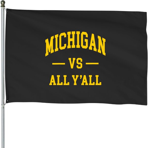 Michigan Vs All Y'all Vintage House Flags-image