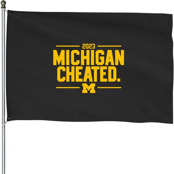 Michigan Cheated College Football Fan House Flags-image