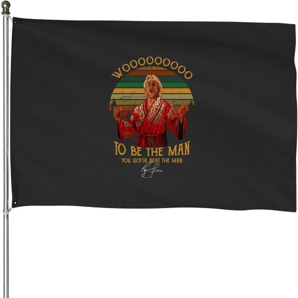 New Ric Flair Woooo To Be The Man You Gotta Beat Short House Flags-image