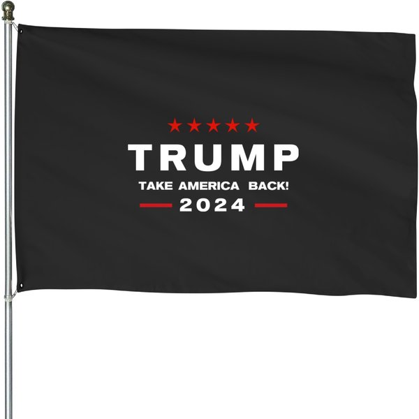 Donald Trump 2024 Take America Back Election House Flags-image