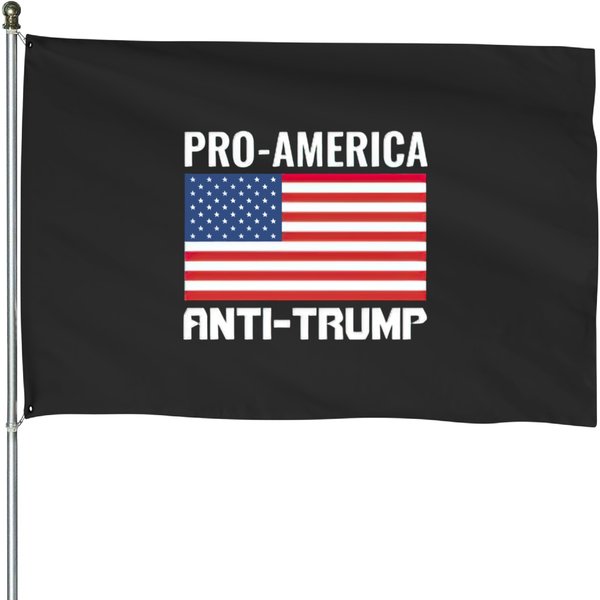 "Pro America, Anti Trump" B/W "Trump Is A Traitor" House Flags-image