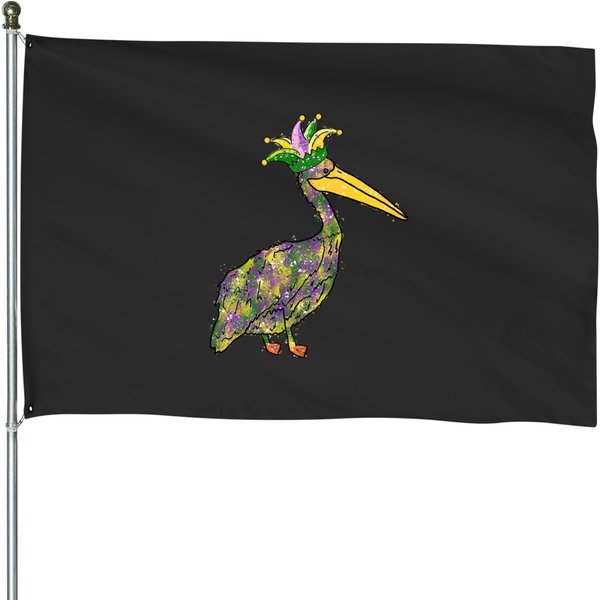 Mardi Gras Pelican House Flag, 2023 Carnival Decoration-image