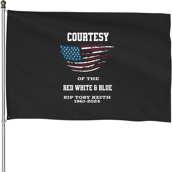 In Memory Of Toby Keith 1961 To 2024 Red White Blue House Flags-image