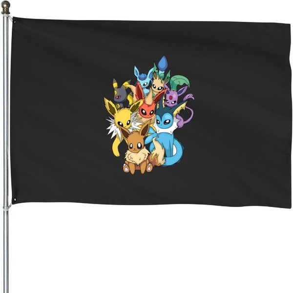 Eevee Evolution Anime Pkm House Flags-image