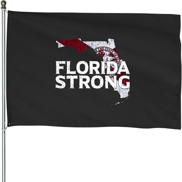 Florida Strong Nine Line House Flags, Hurricane Ian House Flags-image