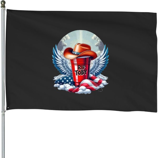 Toby Keith Memorial House Flags, Toby Ketih Patriotic House Flags-image