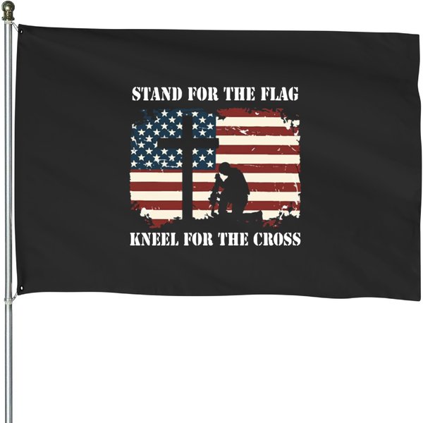 Stand For The Flag Kneel For The Cross House Flags-image
