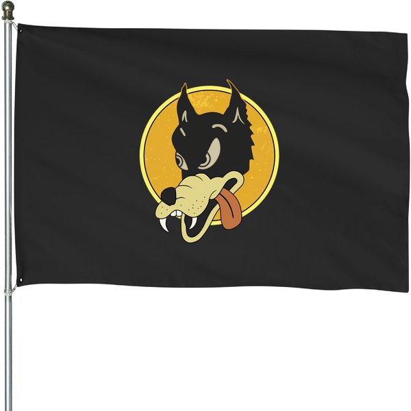 Jerry Garcia Wolf Guitar Black House Flags-image