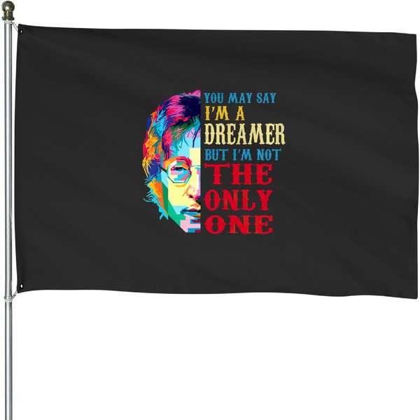 J Lennon Imagine House Flags, Men's Women's Sizes (Met-042) House Flags-image