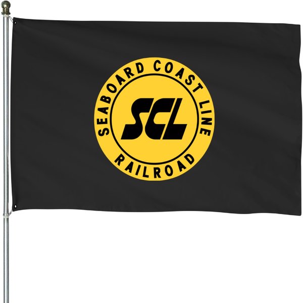 Vintage Seaboard Coast Line Railroad Sticker House Flags-image
