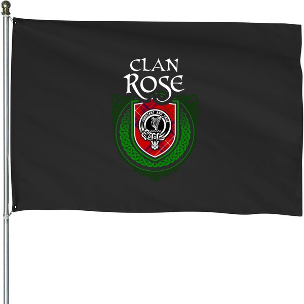 Clan Rose Scottish Crest Badge And Tartan House Flags-image