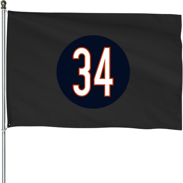 Walter Payton Number 34 Jersey Chicago Bears Inspired House Flags-image