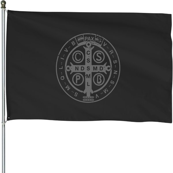 Religious Catholic St. Benedict Medal Christian House Flags-image
