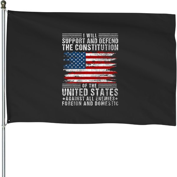 Support Defend The Constitution Us Flag 4Th Of July House Flags-image