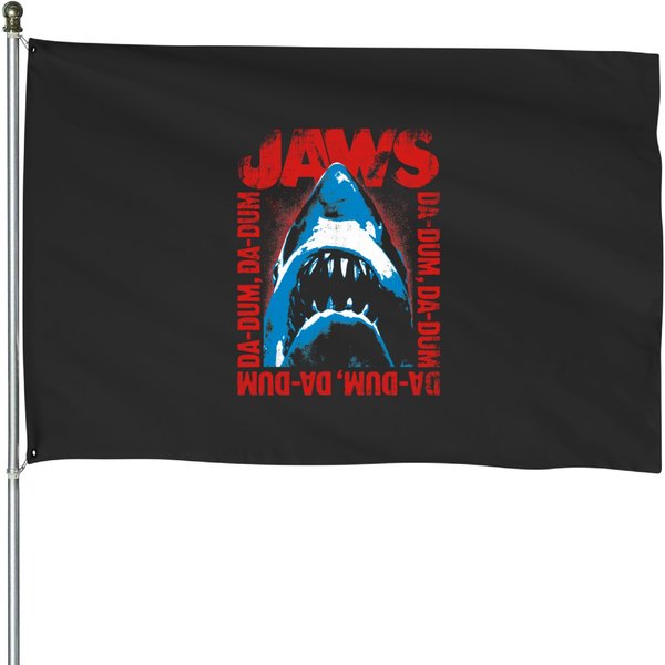 Jaws Shark Stencil Da-Dum Da-Dum Border House Flags-image