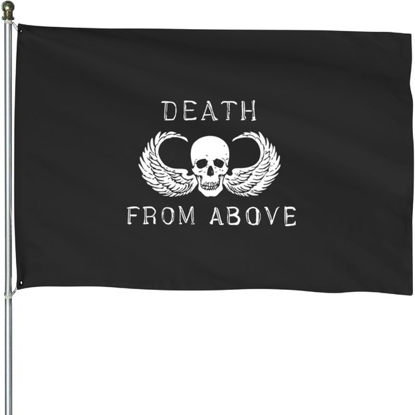 Death From Above Skull Wing Biker Airborne Vietnam House Flags-image