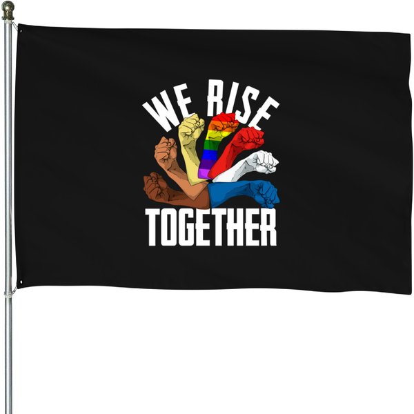 We Rise Together Equality Social Justice Rights Unity High-End Custom Outdoor Flag-image