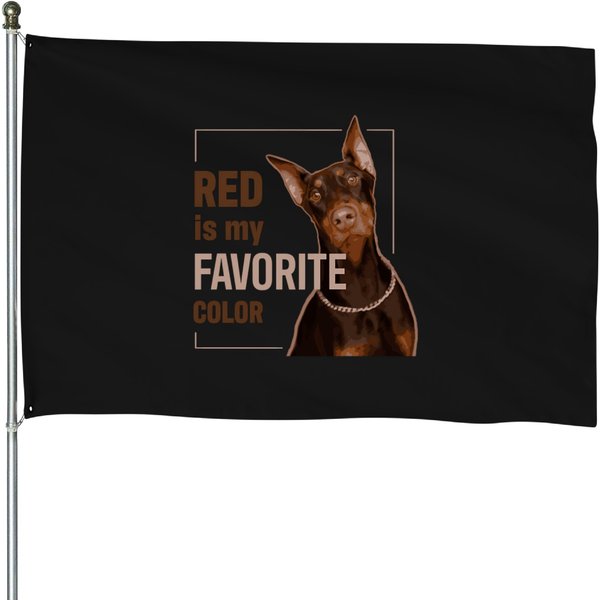 Red Doberman Shirt House Flags-image