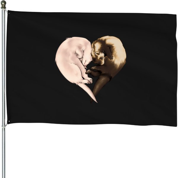 Ferret Love T-Shirt House Flags-image