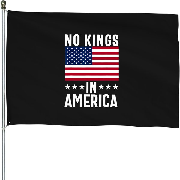 No Kings In America Flag Protest Save Democracy House Flags-image