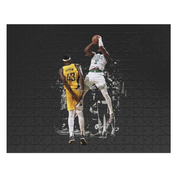 Jaylen Brown Shot Over Pascal Siakam Boston Basketball Jigsaw Puzzles-image
