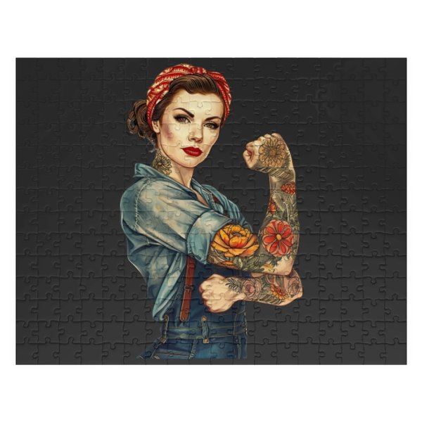 Rosie The Riveter Vintage Empowerment Jigsaw Puzzles-image