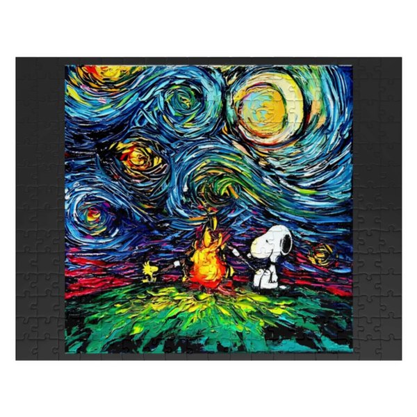 Snoopy Starry Night Print Van Gogh Parody Jigsaw Puzzles-image
