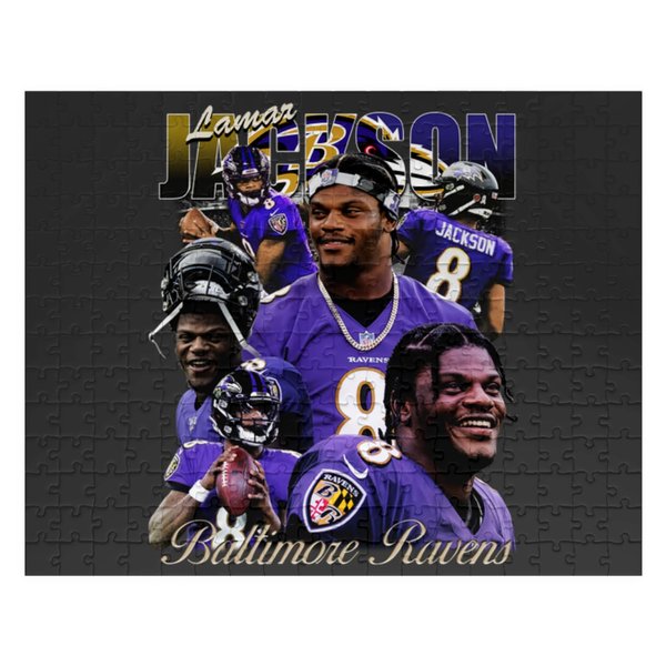 Vintage 90S Graphic Style Lamar Jackson Jigsaw Puzzles, Lamar Jackson Jigsaw Puzzles-image