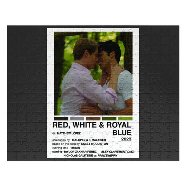 Red, White _Amp_ Royal Blue (2023) Movie(4) Coasters Spiral Notebooks Ruled Line Jigsaw Puzzles-image