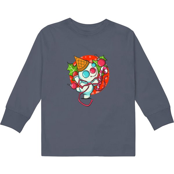 Mr. Bingle Snowman New Orleans Christmas Icon Classic Kids Long Sleeve T Shirts-image