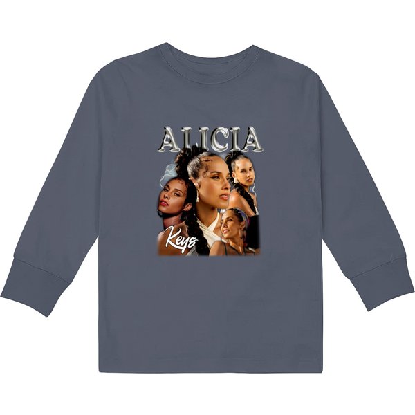 Vintage Alicia Keys 90S Kids Long Sleeve T Shirts, Alicia World Tour 2023 Kids Long Sleeve T Shirts-image