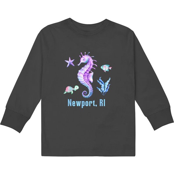 Newport Rhode Island Cute Purple Wo's And Girls Vacation Kids Long Sleeve T-Shirts-image