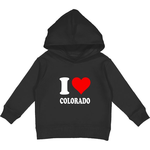 Red Heart I Love Colorado Kids Pullover Hoodies-image