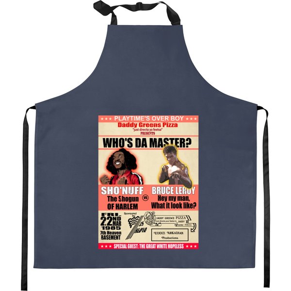 Shonuff T Vs Friend Bruce Gift For Men Leroy Kitchen Aprons Big Girl Kitchen Aprons-image