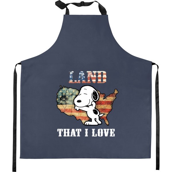 Land That I Love America Snoopy, Cute Kitchen Aprons, Snoopy Gift-image