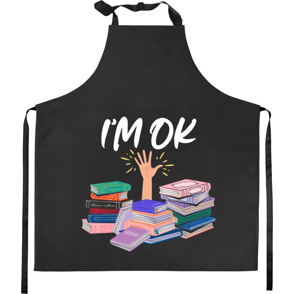 I'm Ok Book Lover Kitchen Aprons - Fun Gifts For Cooking Book Fans-image