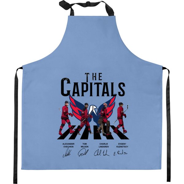 Capitals Walking Abbey Road Signatures Ice Hockey Kitchen Aprons, Washington Vintage-image