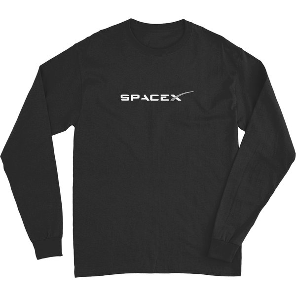 Spacex Logo White On Black Long Sleeves-image