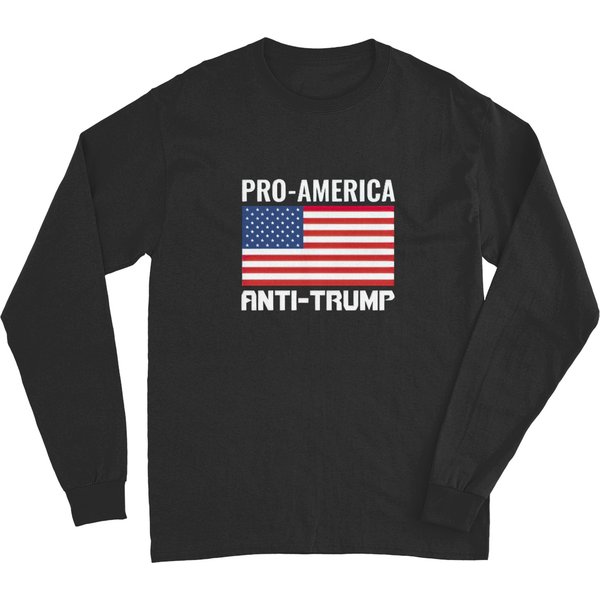 "Pro America, Anti Trump" B/W "Trump Is A Traitor" Long Sleeves-image
