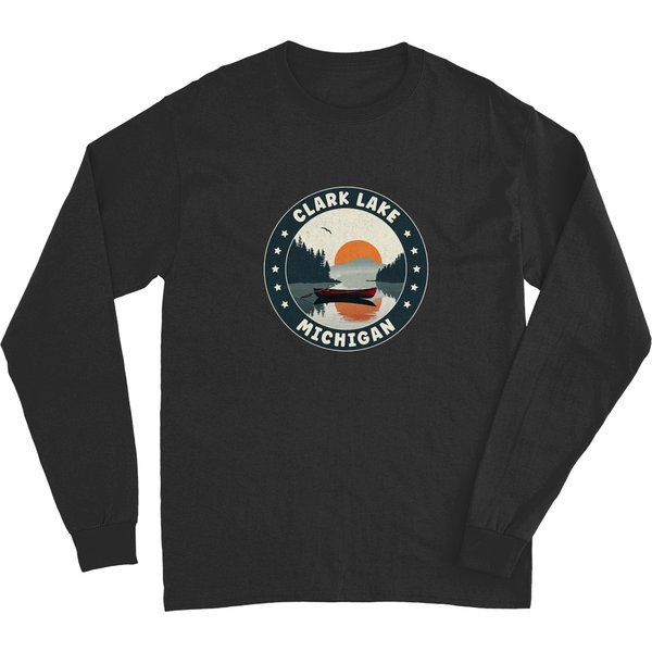Clark Lake Michigan Sunset Tshirt Long Sleeves-image