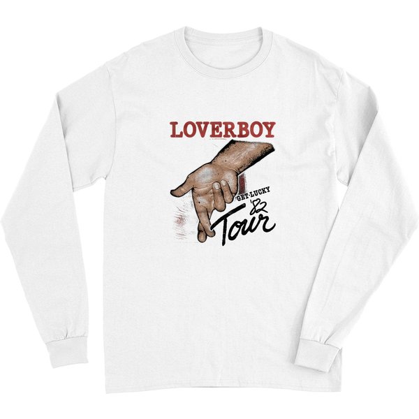 Loverboy 1979 Canadian Rock Band 1982 Get Lucky Tour Black Juniors Long Sleeves Tee-image