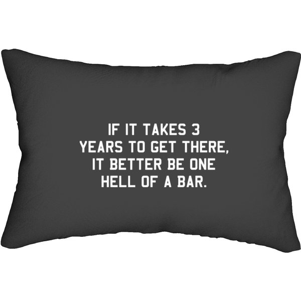 If It Takes 3 Years To Get There It Better Be One Hell Of A Bar Lumbar Pillows