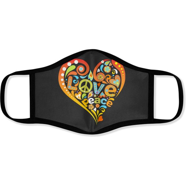 Pretty 60S 70S Hippie Peace Love Heart Peace Sign Face Masks-image