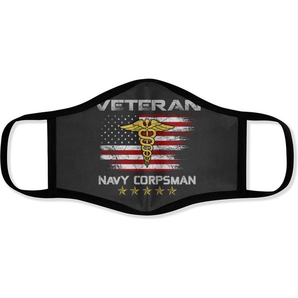 Proud Veteran Navy Corpsman American Flag Us Navy Face Masks-image