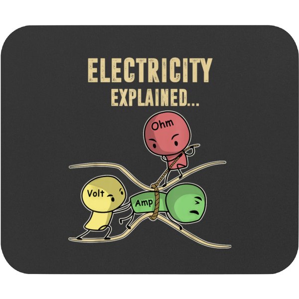 Funny Electricity Explained Ohm' Law Graphics Design Gift Mouse Pads-image