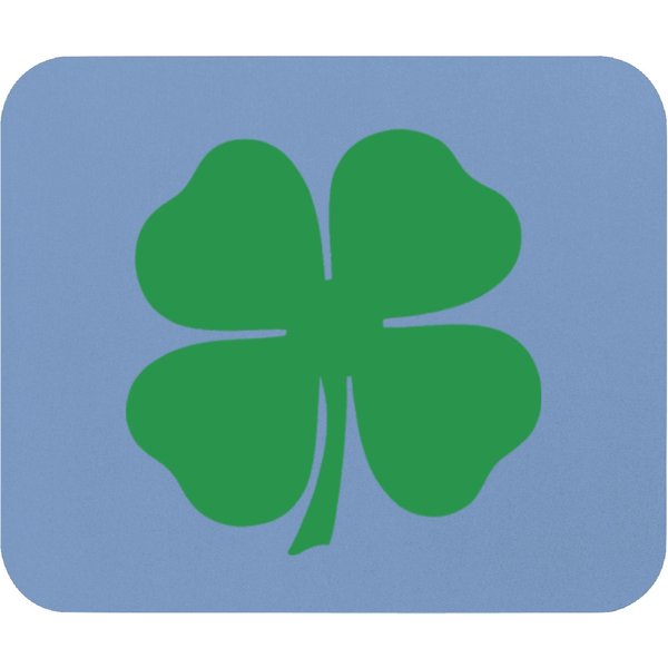 Green 4 Leaf Clover Solid Mouse Pads