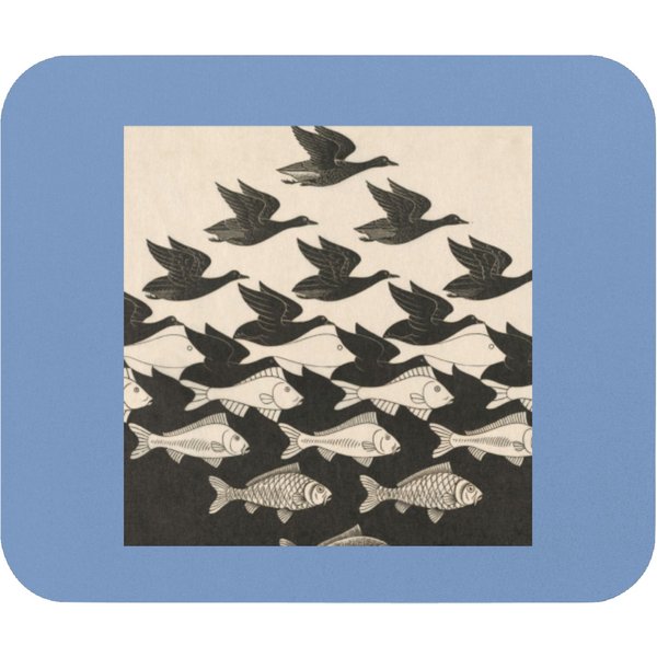 Escher - Sky And Water I Chiffon Toopp Mouse Pads